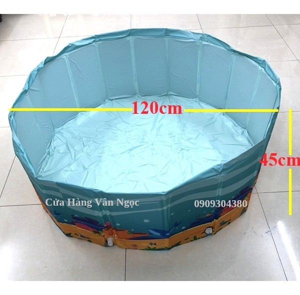 Bể Bơi Tròn Gấp Gọn 120cm Không Bơm Hơi.