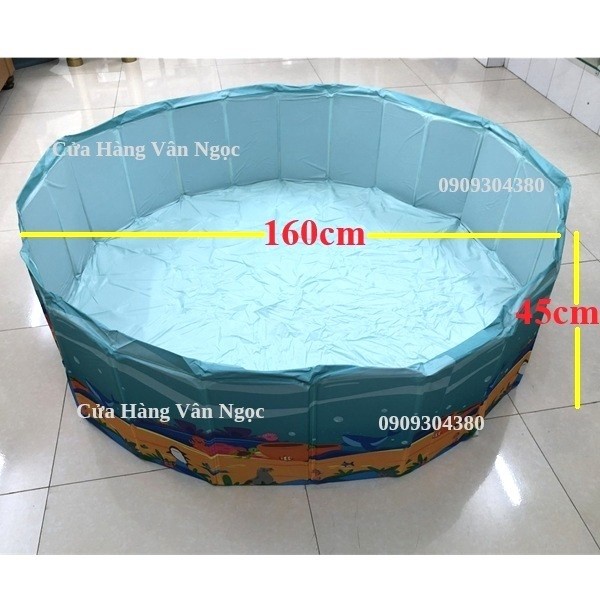Bể Bơi Tròn Gấp Gọn 160cm Không Bơm Hơi