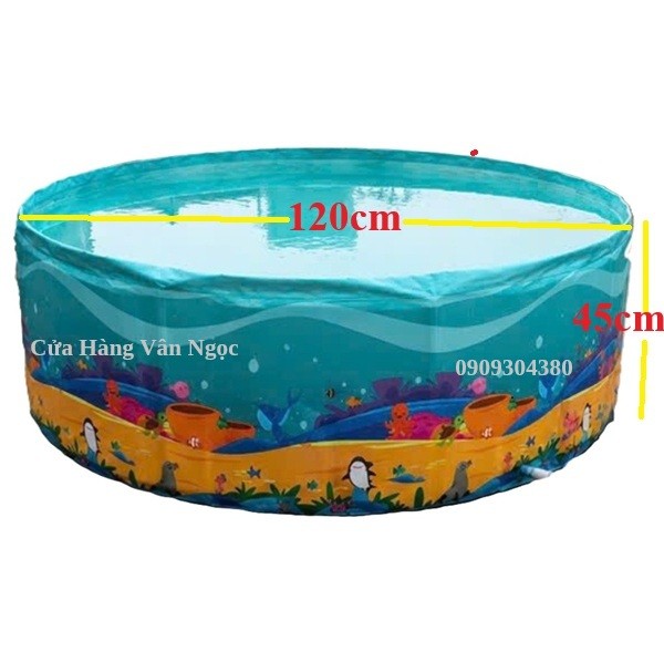 Hồ Bơi Trẻ Em Gấp Gọn 120cm Không Bơm Hơi.