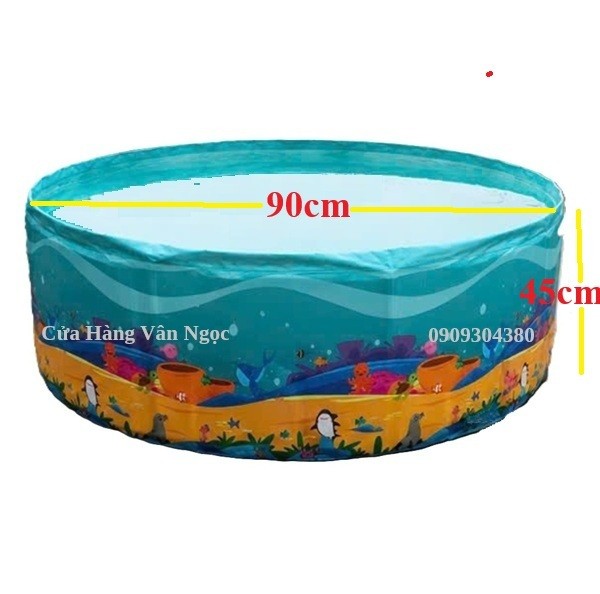 Hồ Bơi Trẻ Em Gấp Gọn 90cm Không Bơm Hơi.
