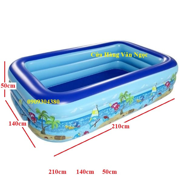 Hồ Bơi Bể Bơi Ba Tầng Cỡ Lớn Cho Trẻ Em Dài 2,1m