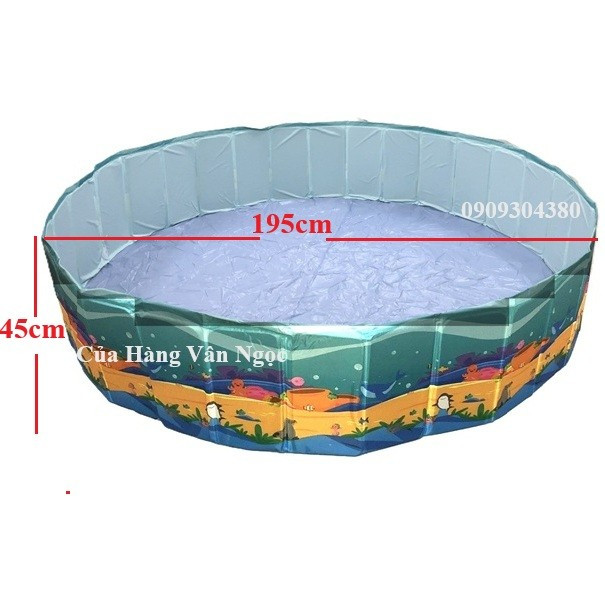 Bể Bơi Gấp Gọn 200cm Cho Bé Không Bơm Hơi